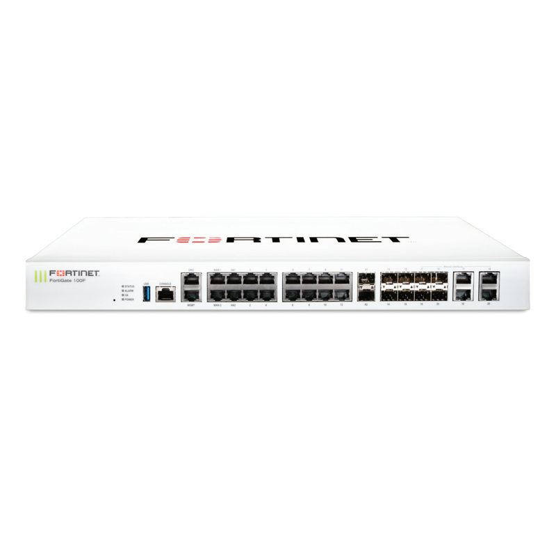 FG-100F, Fortinet Fortigate 100F Firewall, 22x GE RJ45/4x SFP/2x 10GE SFP+