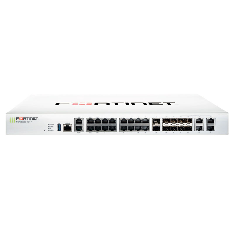 FG-101F, Fortinet FortiGate 101F Firewall, 22x GE RJ45/4x SFP/480GB Storage