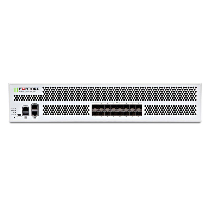 FG-3000D, Fortinet FG Series Firewall, 16x10GE SFP+/2xGE RJ45 Mgmt/480GB SSD