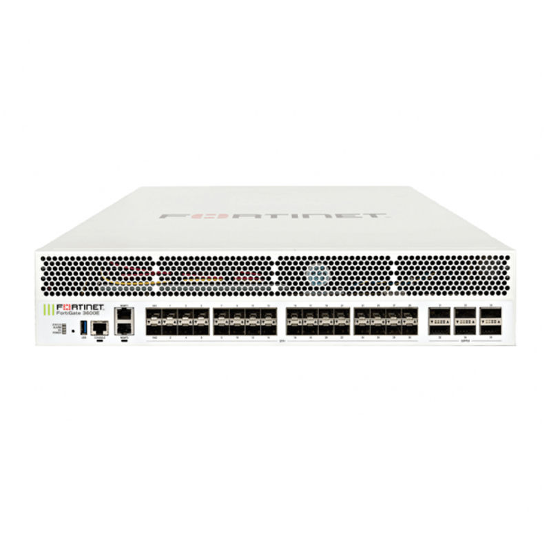 FG-3600E, Fortinet Next-Generation Firewall, 6x100GE QSFP28/32x25GE SFP28/SPU NP6 & CP9/2 AC PSU