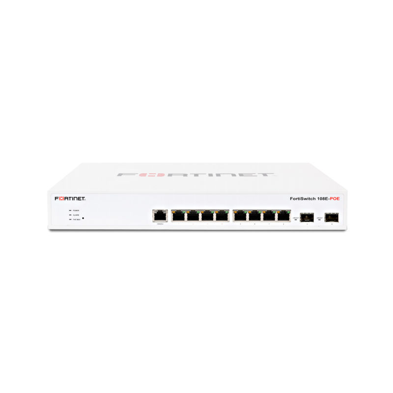 FS-108E-POE, Fortinet FS Series Switch, 8xGE RJ45/2xGE SFP/Max 65W PoE