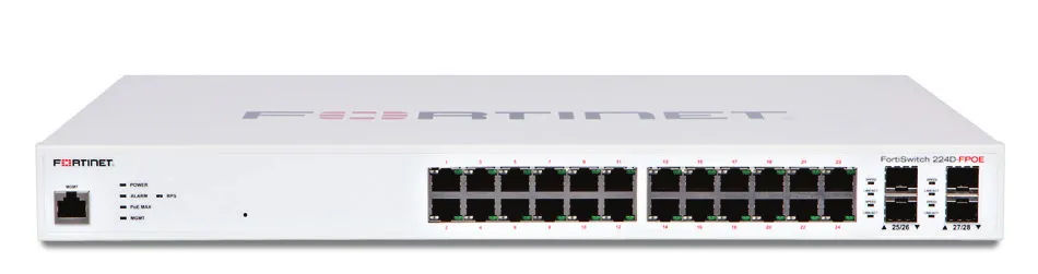 Fortinet FS-224D-FPOE 24x GE PoE+ 4x SFP Layer 2/3 Switch