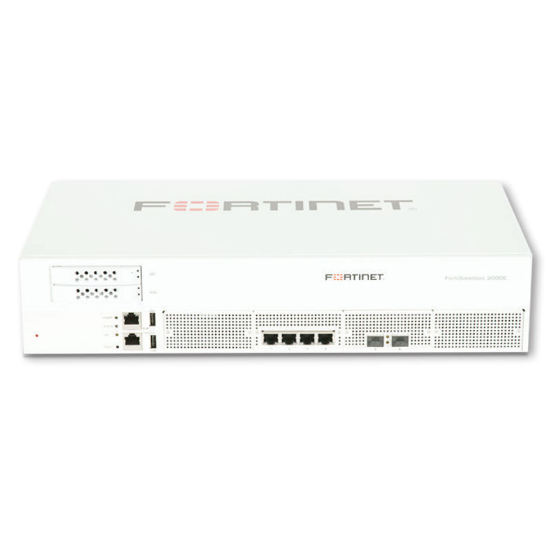 FSA-2000E, Fortinet FSA-2000E Advanced Threat Protection System, 4xGE RJ45/2x10GbE SFP+/4 VMs/Redundant PSU