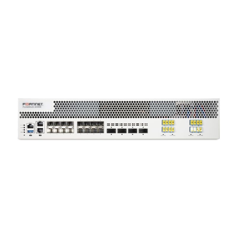 FDD-2000E-DC, Fortinet FDD Series DDoS Protection Appliance, 90Gbps throughput/8x10GE SFP+,2x100GE QSFP+/Dual DC PSU