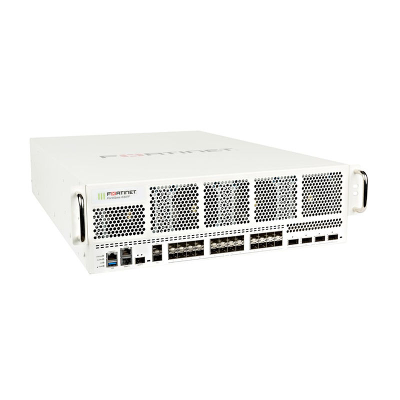 FG-6301F-DC, Fortinet FortiGate Firewall, 4x100/40GE QSFP28/24x25/10GE SFP+/2x1TB NVMe