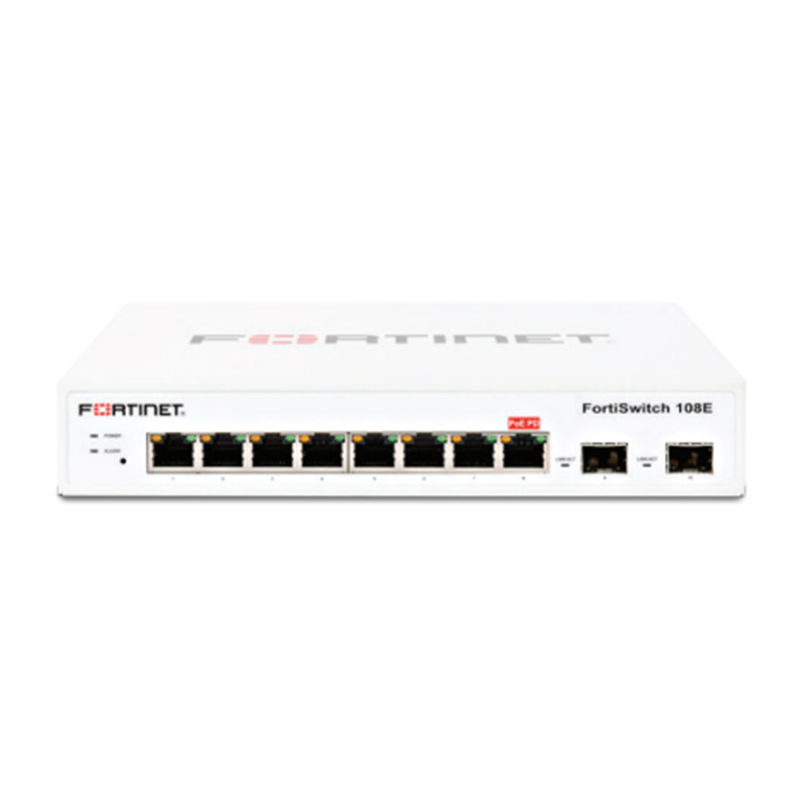FS-108E, Fortinet FortiSwitch-108E Switch, 8xGE RJ45/2xGE SFP/Fanless