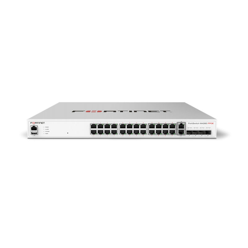 FS-M426E-FPOE, Fortinet FS Series Switch, 16xGE RJ45/8x2.5GE UPOE/4xSFP+/421W PoE