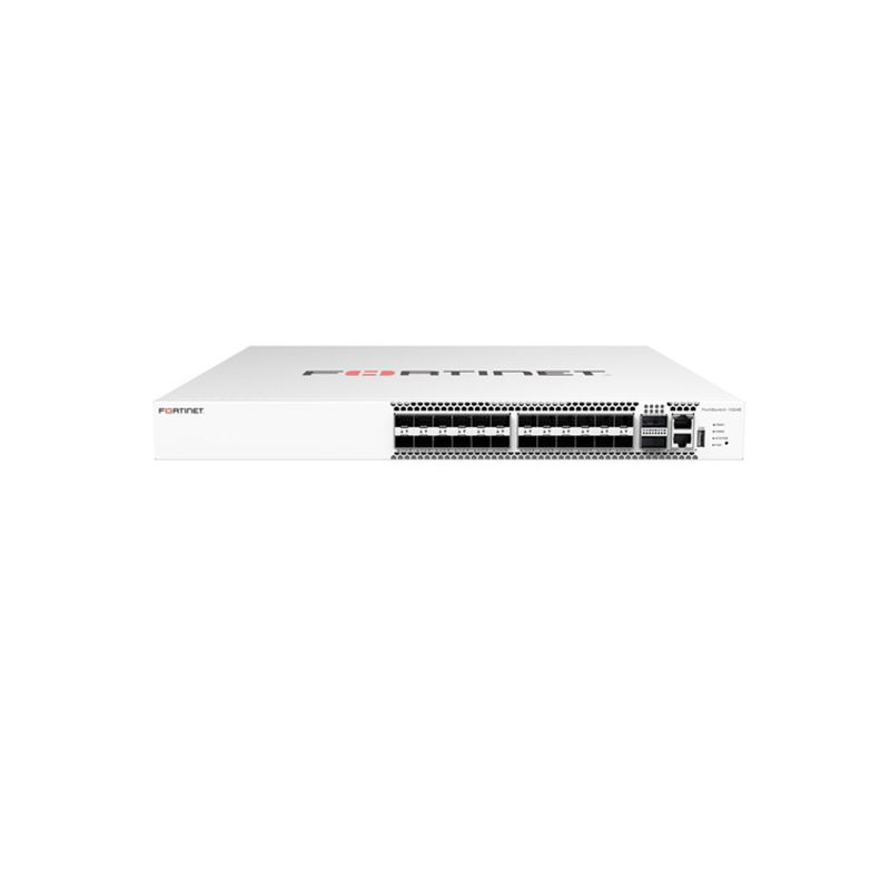 FS-T1024E, Fortinet FS Series Switch, 24x10GBase-T/2x100GE QSFP28/Dual AC Power Supplies