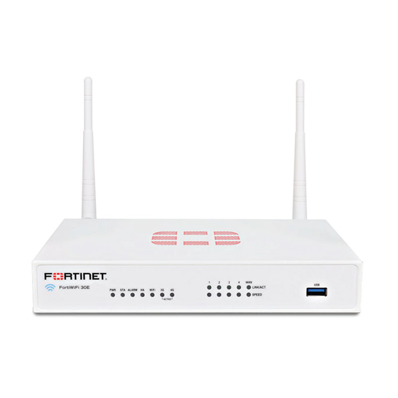FWF-30E, Fortinet FWF-30E Firewall, 5 x GE RJ45 / Wireless 802.11a/b/g/n / Max FortiAPs 2