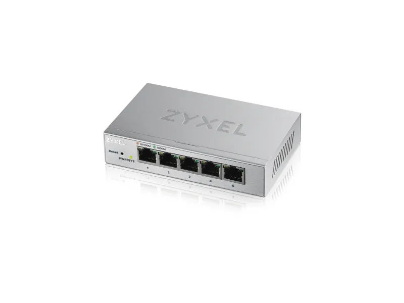 GS1200-5 - ZyXEL 5 x Ports 10/100/1000Base-T Layer 2 Managed Desktop Gigabit Ethernet Network Switch