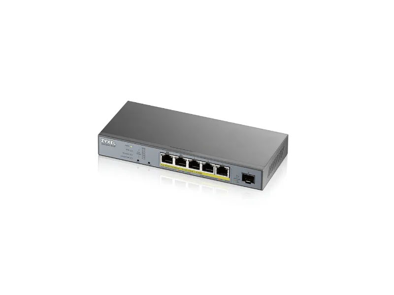 GS1350-6HP - ZyXEL 5 x Ports PoE 10/100/1000Base-T + 1 x SFP Port Layer 2 Managed Desktop Gigabit Ethernet Network Switch