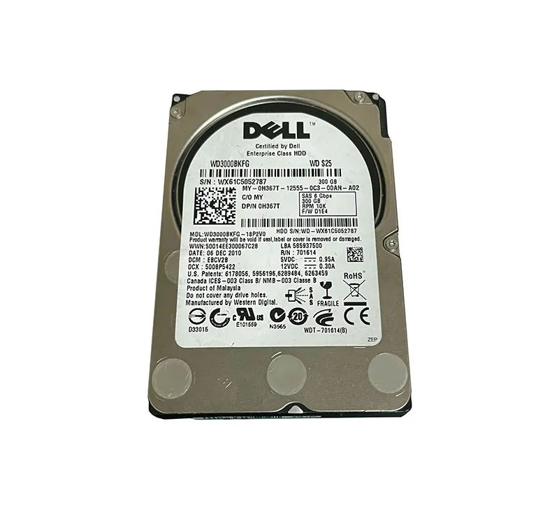 H367T - Dell 300GB 10000RPM SAS 6Gb/s 2.5-in HDD with Tray
