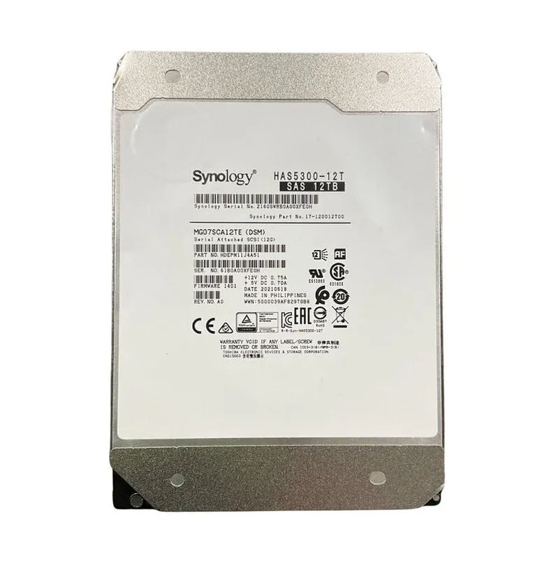 HAS5300-12T - Synology Enterprise 12TB 7200RPM SAS 3.5-Inch Hard Drive