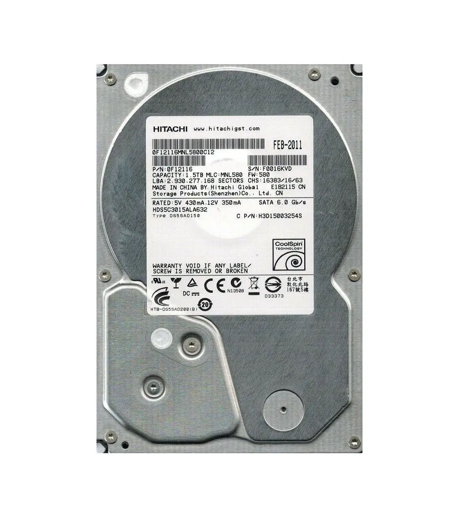 HDS5C3015ALA632 - Hitachi 5K3000 1.5TB 5.4K SATA 6Gb/s 32MB 3.5" HDD