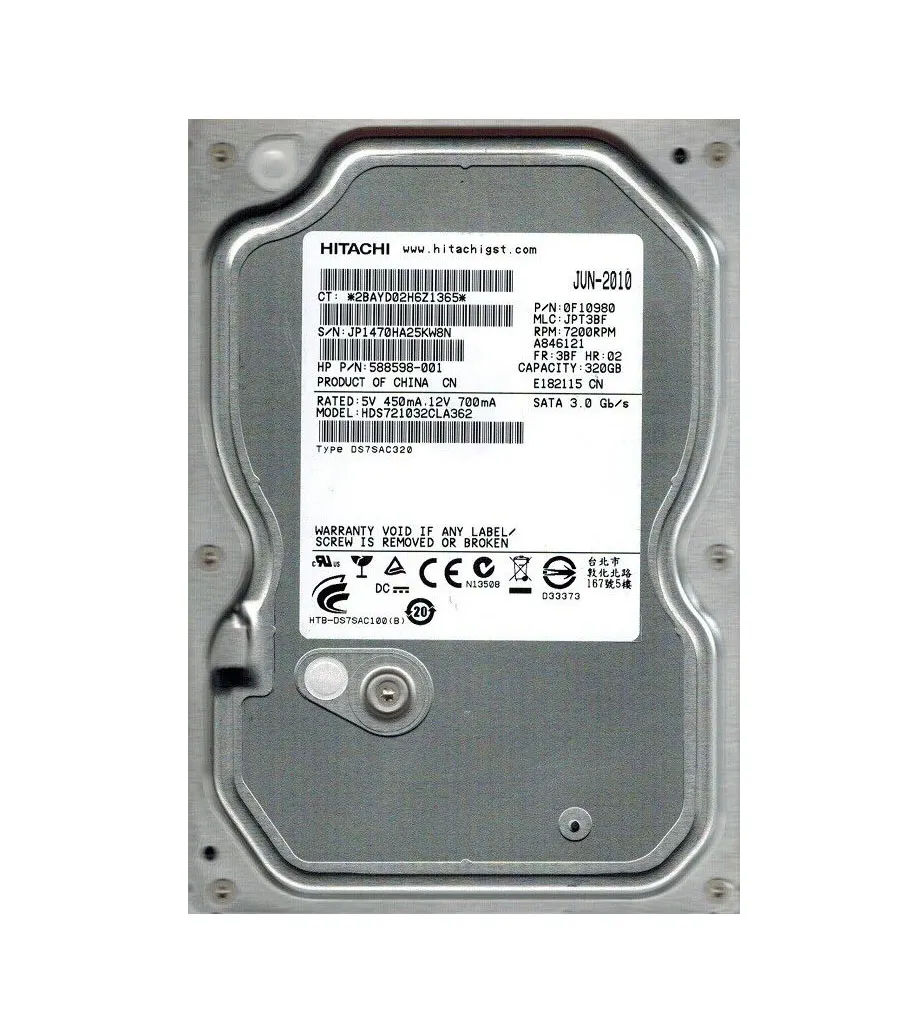 HDS721032CLA362 - HGST 320GB 7200RPM SATA 3Gb/s 3.5-in Hard Drive