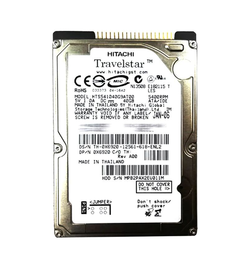 Hitachi Travelstar 5K100 40GB 5400 RPM Ultra ATA/100 8MB Cache 2.5-Inch Hard Drive