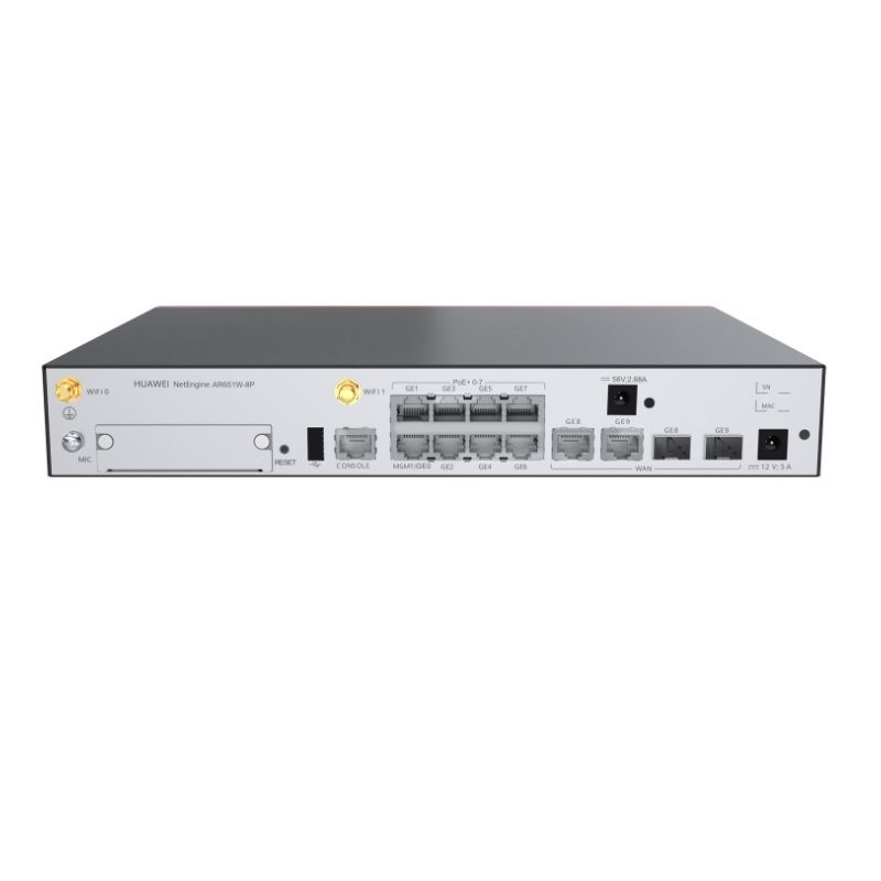 AR651W-8P, Huawei AR650 Series Router, 2*GE WAN/8*GE PoE+/802.11ac