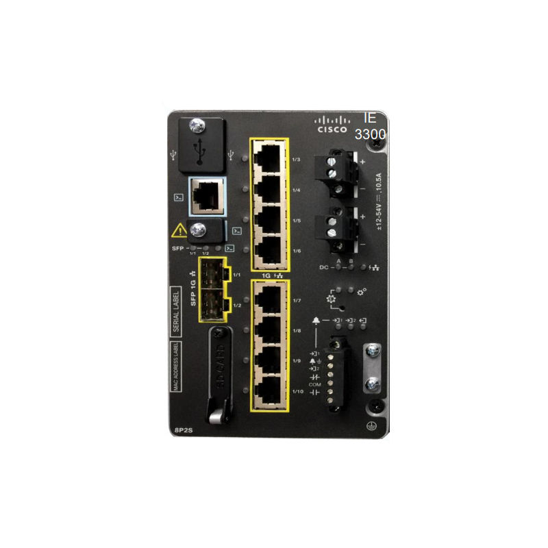 IE-3300-8P2S-A, Cisco Catalyst IE3300 Rugged Switch, 8xPoE/2xSFP/Modular