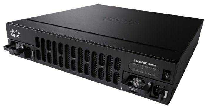 ISR4451-X-AX/K9, Cisco ISR4451 Integrated Services Router, 1Gbps-2Gbps throughput/4 WAN-LAN ports/4 SFP ports