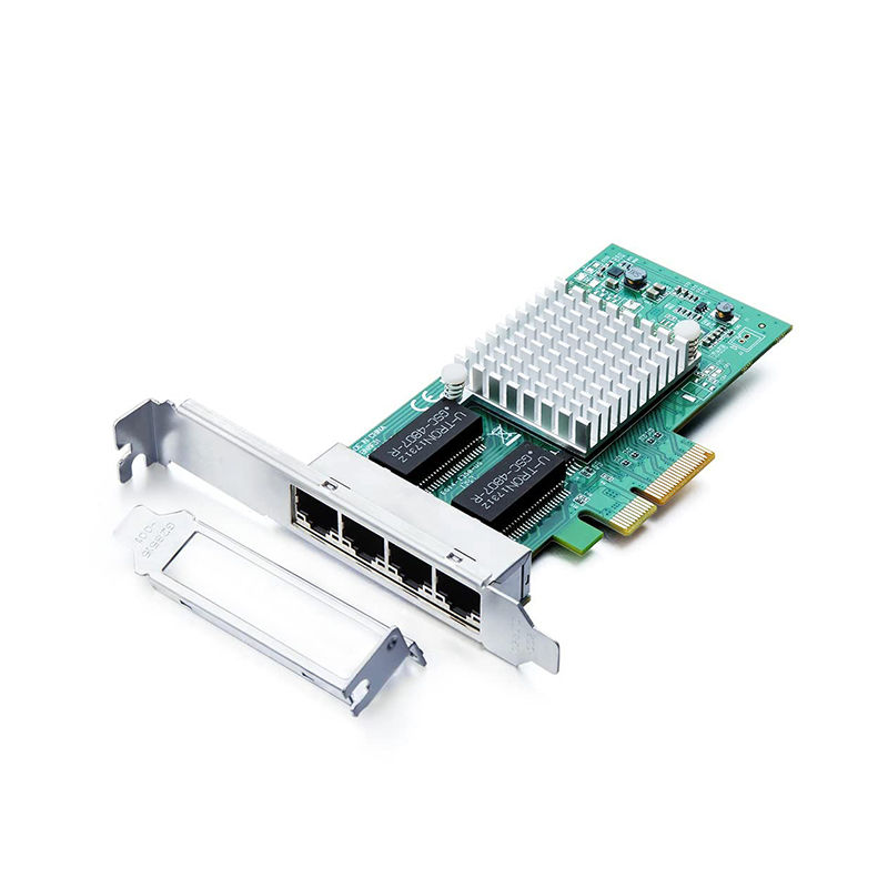 I350-T4-PCI-E-Quad-Port-Electrical-Port-1G-4X, Intel I350-T4 PCI-E Network Card, 4x1GE RJ45/PCI-E Interface/Quad Port