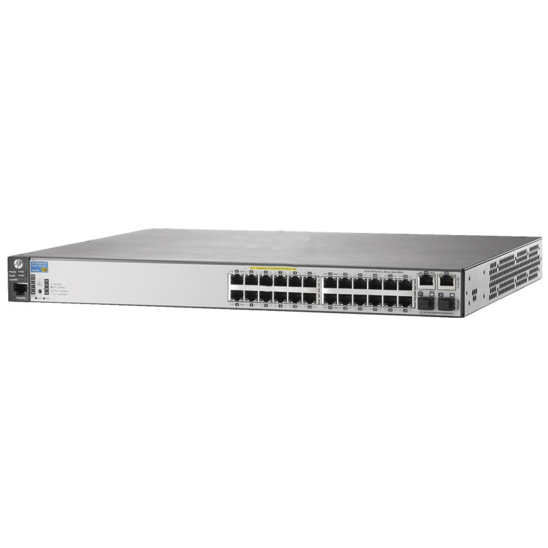 J9624A, Aruba 2620 Series Switch, 24x10/100/1000 PoE+, 370W PoE Power, 2xSFP