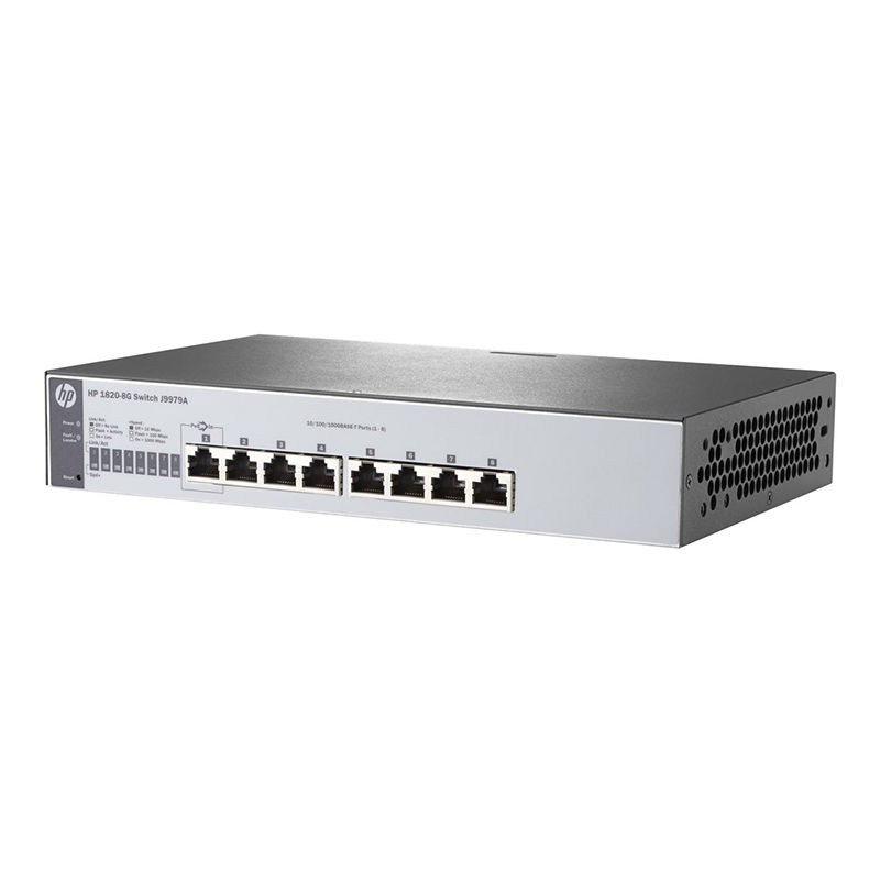 J9979A, Aruba 1820 Series Switch, 8xGE ports/Smart Managed/Fanless