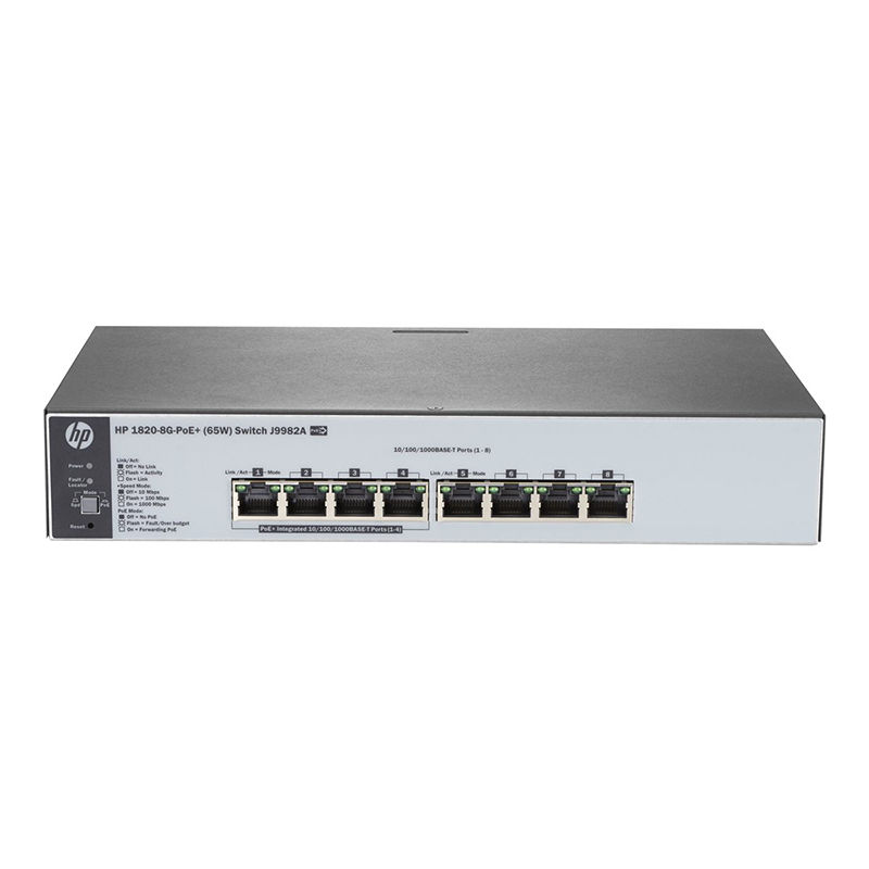 J9982A, Aruba 1820 Switch, 8xGE/PoE+/65W