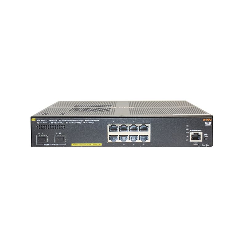 JL258A, Aruba 2930F Switch, 8xGE PoE+/2xSFP+
