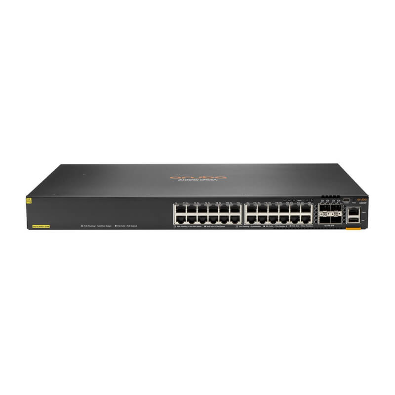 JL725A, Aruba 6200F Switch, 24x Class4 PoE/4x SFP+/370W Power