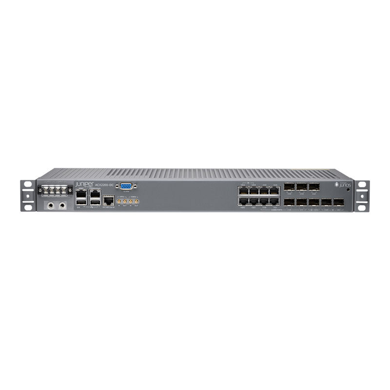 ACX2200-DC, Juniper ACX2200 Router, DC, 2xGE SFP+, 4xGE Combo, Redundant DC PSU