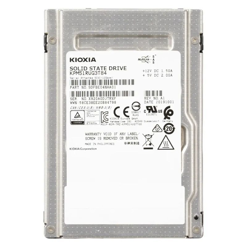 Kioxia PM5-R 3.84TB SAS 12Gb/s 2.5" Enterprise SSD