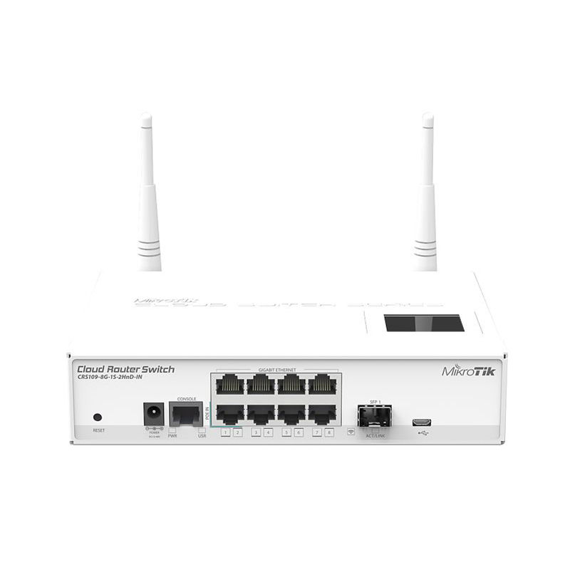 CRS109-8G-1S-2HnD-IN, Mikrotik CRS Switch, 8x Gigabit LAN/1x SFP/802.11bgn WiFi