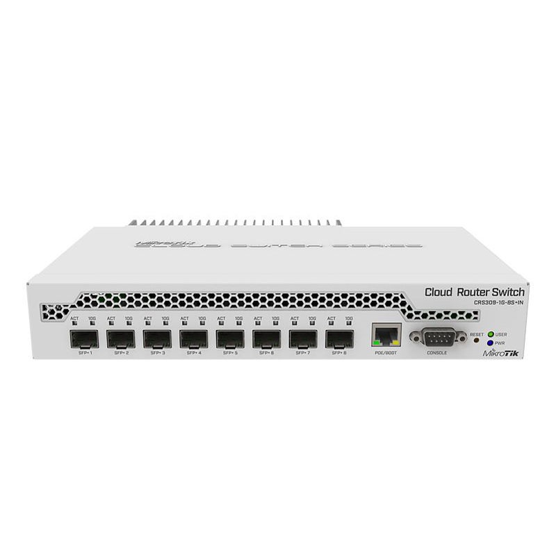 CRS309-1G-8S-plus-IN, Mikrotik CRS Switch, 1xGE port/8xSFP+ 10Gbps/Desktop