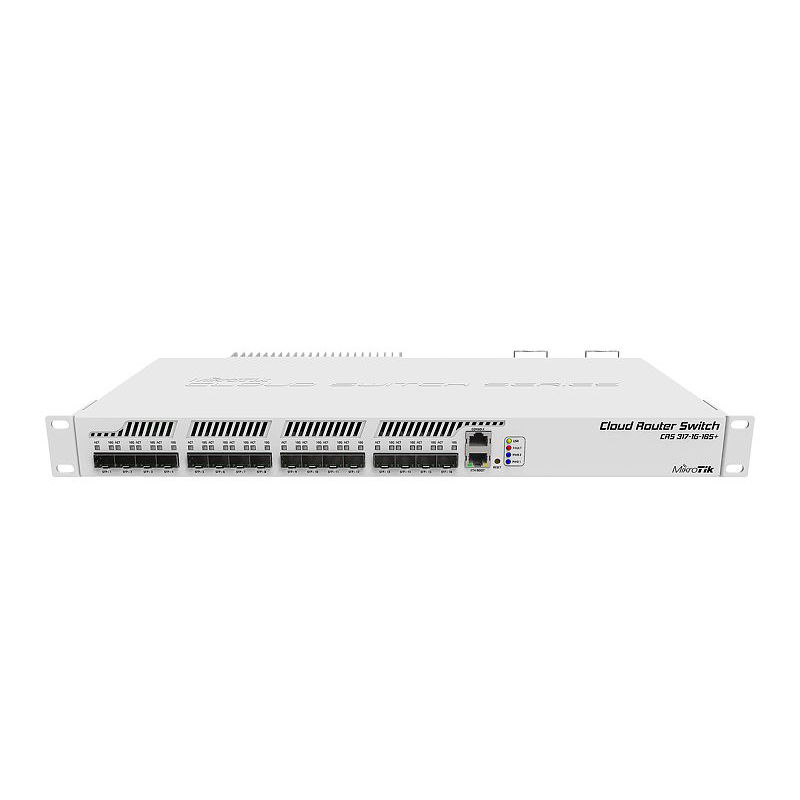 CRS317-1G-16S-plus-RM, Mikrotik CRS317, Smart Switch, 16xSFP+ cages, 1xGigabit LAN, Dual Power Supplies
