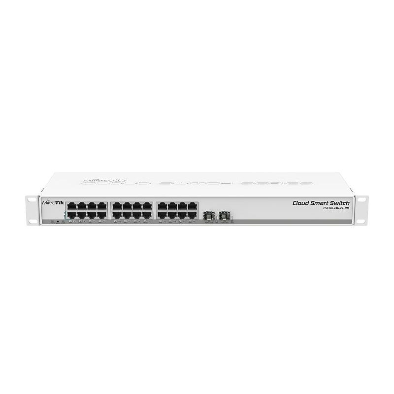 CSS326-24G-2S-plus-RM, Mikrotik Cloud Smart Switch, 24xGigabit, 2xSFP+, 1U Rackmount