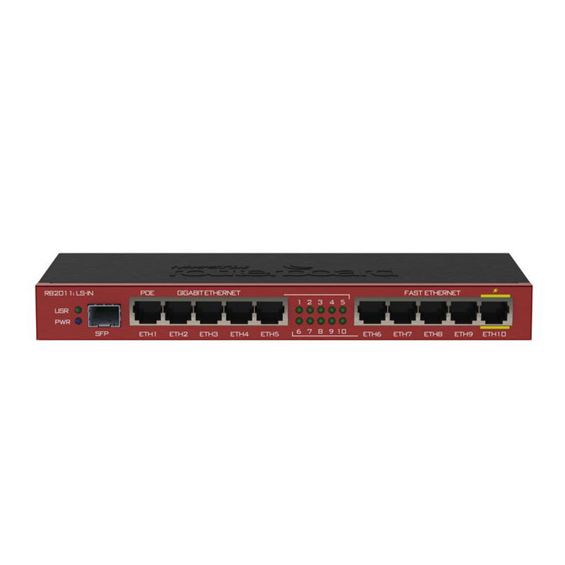 RB2011iLS-IN, Mikrotik RB2011 Router, 5xGigabit/5xEthernet/SFP cage