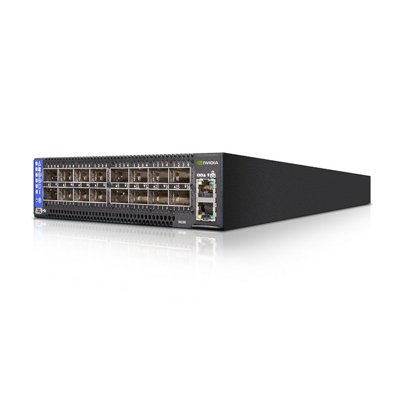 MSN2100-CB2RC, NVIDIA Mellanox Spectrum Switch, 16x100GbE QSFP28/2xAC PSU/Short Depth
