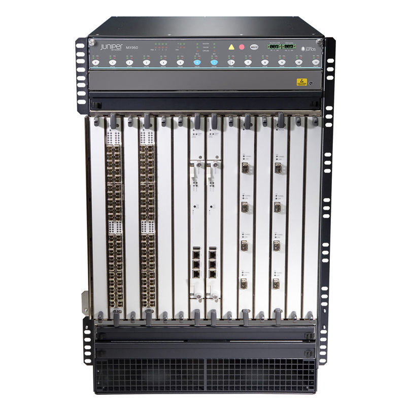 MX960-PREMIUM2-AC, Juniper MX960 Router, Premium chassis/midplane, redundant RE/SCB-E/AC PSU