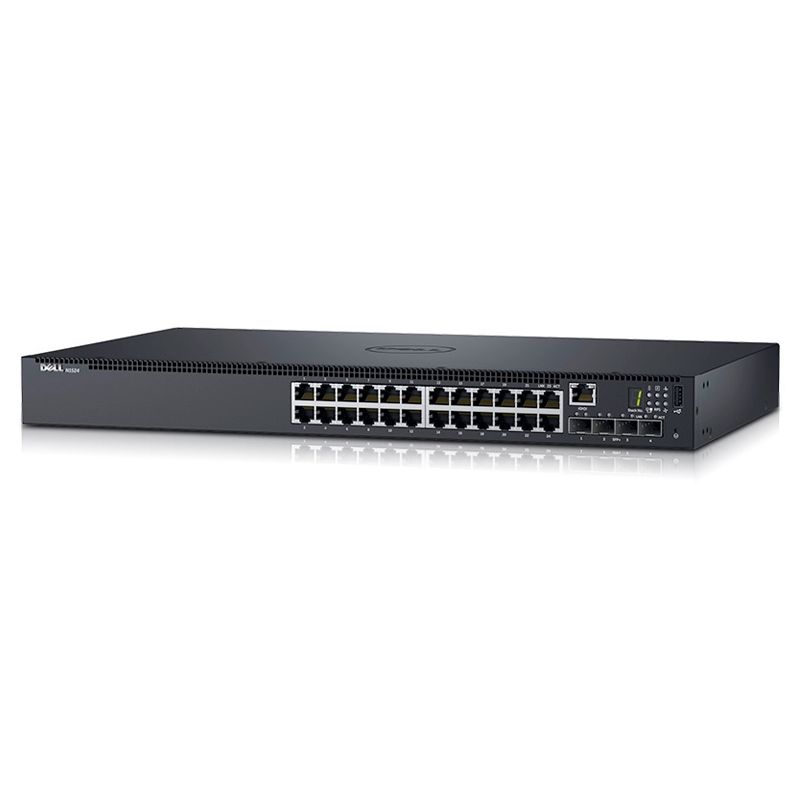 N1524P, Dell Networking Switch, 24x1GbE PoE+/4x10GbE SFP+/Stackable