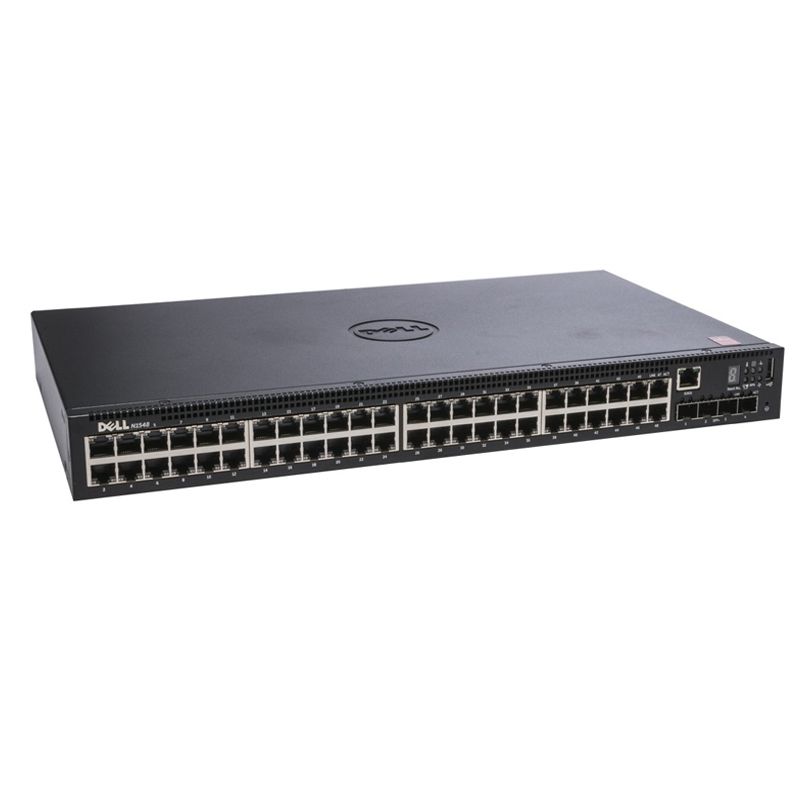 N1548, Dell Networking N Series Switch, 48x 1GbE, 4x 10GbE SFP+, IO to PSU airflow