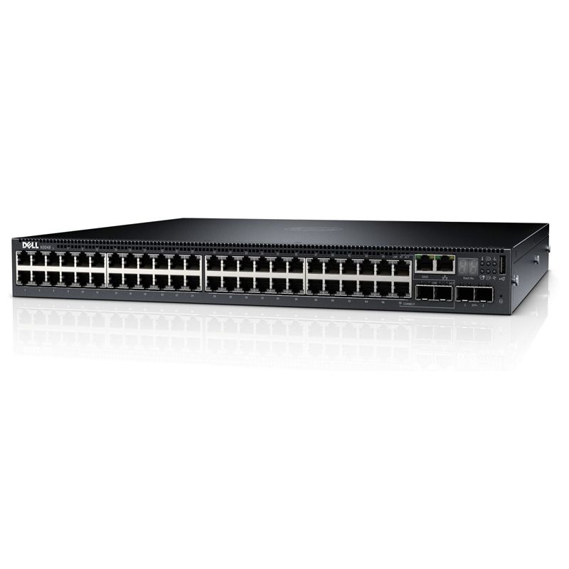 N3048, Dell Networking Switch, 48x1GbE, 2x10GbE SFP+, Stackable