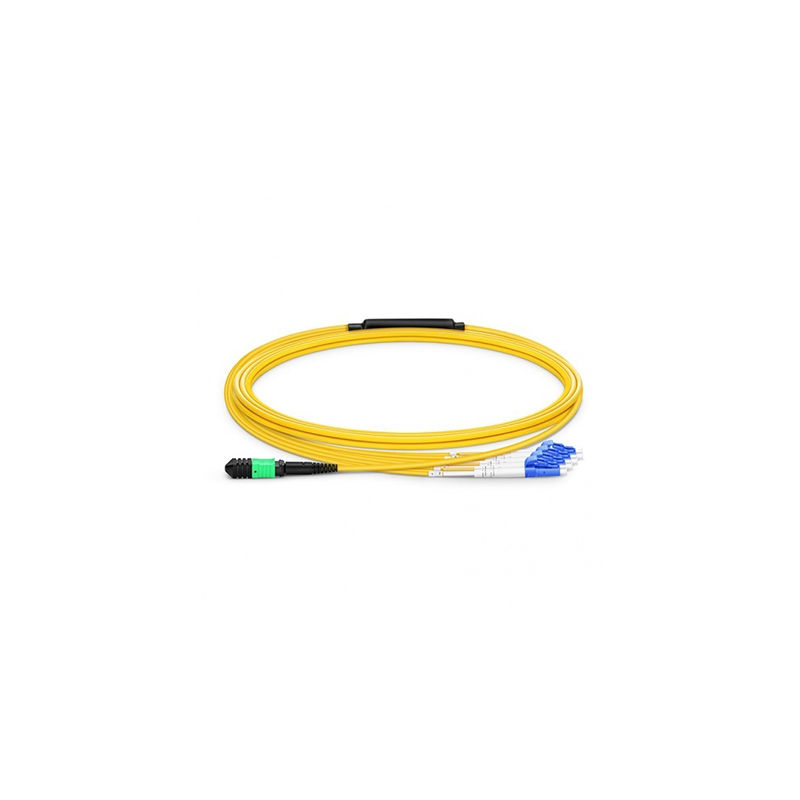 AMPOF-1M-4LC(D)-G.652D, Neutral MPO Patch Cord, MPO/APC-4*LC/UPC, 8 Cores, 1M, LSZH