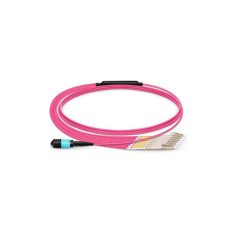 MPOF-1M-6LC(D)-OM4-12C-3R/2R, Neutral MPO Fiber Optic Patch Cord, Fiber Patch Cable, 1M length/OM4/12 Cores