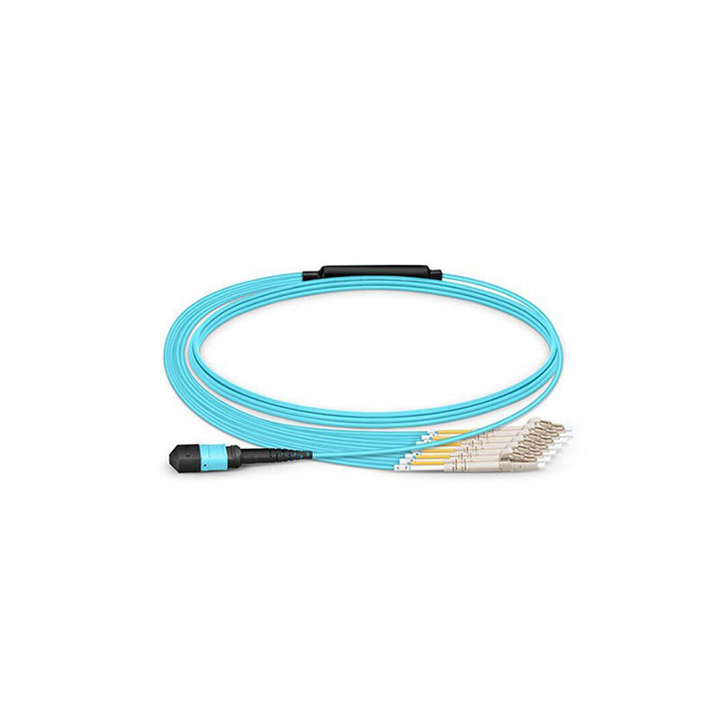 MPOM-1M-6LC(D)-OM3-12C-3R/2R-A-FO0.6-L, Neutral MPO Patch Cord, Fiber Optic Cable, 1M length/12 cores/OM3 LSZH