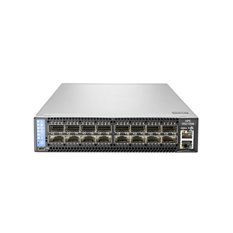 Q2F23A, HPE StoreFabric SN2100M Switch, 16x100GbE QSFP28/Half Width/No Fan & PSU