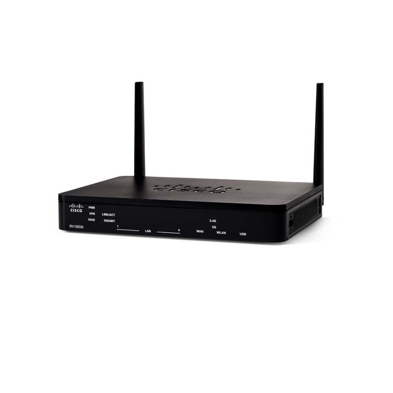 RV160W-A-K9-NA, Cisco RV160W Wireless Router, IEEE 802.11ac/WiFi/4xLAN Ports