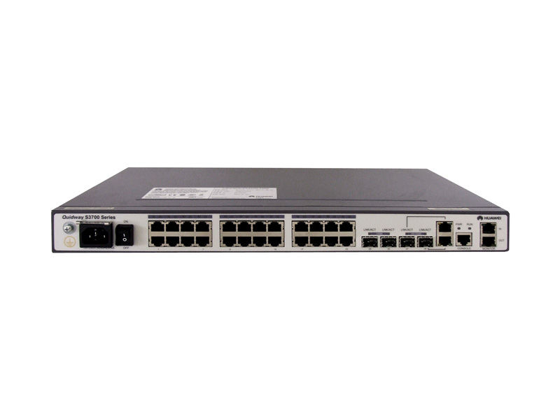 S3700-28TP-EI-MC-AC, Huawei S3700 Switch, 24x10/100Base-T/2xGE SFP/AC Power