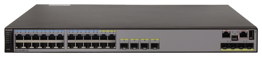 S5710-28C-EI, Huawei S5700 Switch, 24xGE/4xGE SFP/4x10GE SFP+/No PSU
