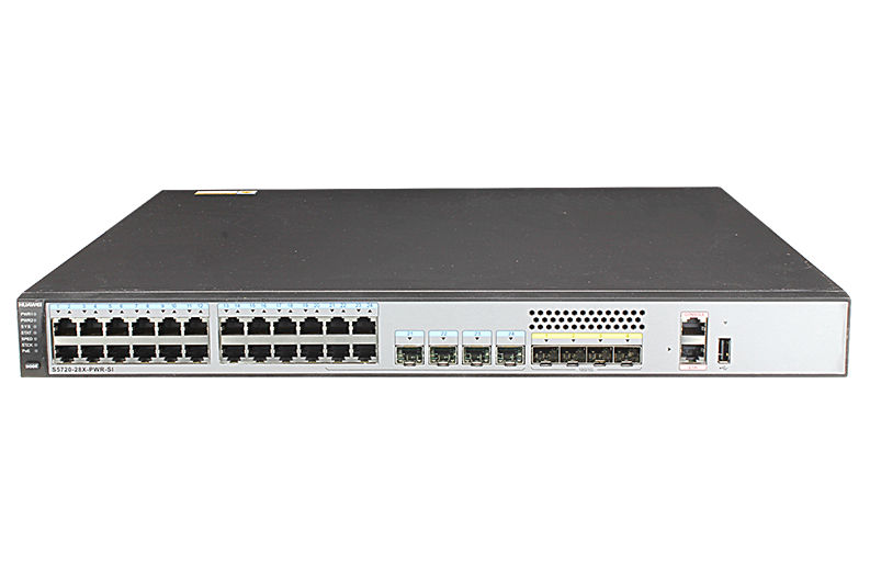 S5720-28X-PWR-SI-DC, Huawei S5720 Switch, 24xGE PoE+/4x10GE SFP+/650W DC