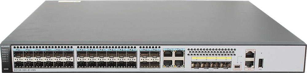 S5720-36C-EI-28S-AC, Huawei S5720 Switch, 28xGig SFP/4x10GE SFP+/150W AC PSU